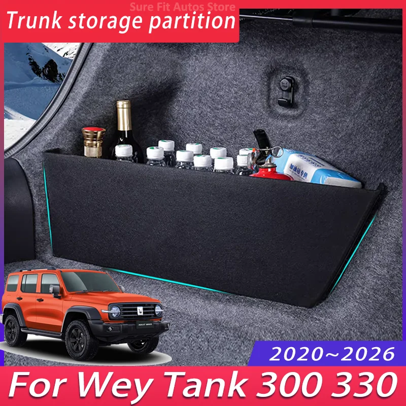 

Auto Storage For Wey Tank 300 330 2020~2026 2022 2024 Car Trunk Storage Partition Multifunction Storage Box Interior Accessories