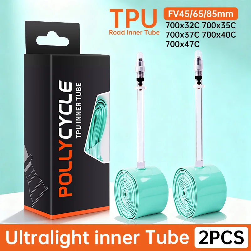 2 pièces chambre à air de vélo tout-terrain vtt 700C 32C 35C 37C 40C 47C chambre à air de vélo en TPU 45/65/85mm Valve française Anti-oxydation