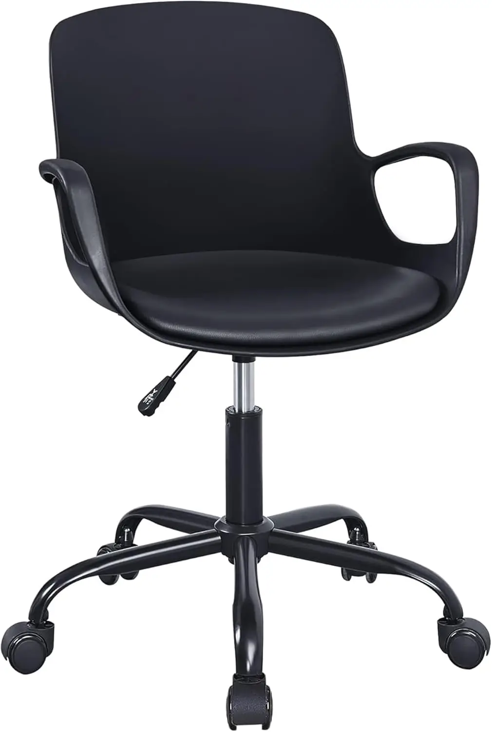 

Mid-Ba Chair For Desk With Armrests, Height Adjustable, 360°Swivel Wheels For Home Office Computer Study Work, Black