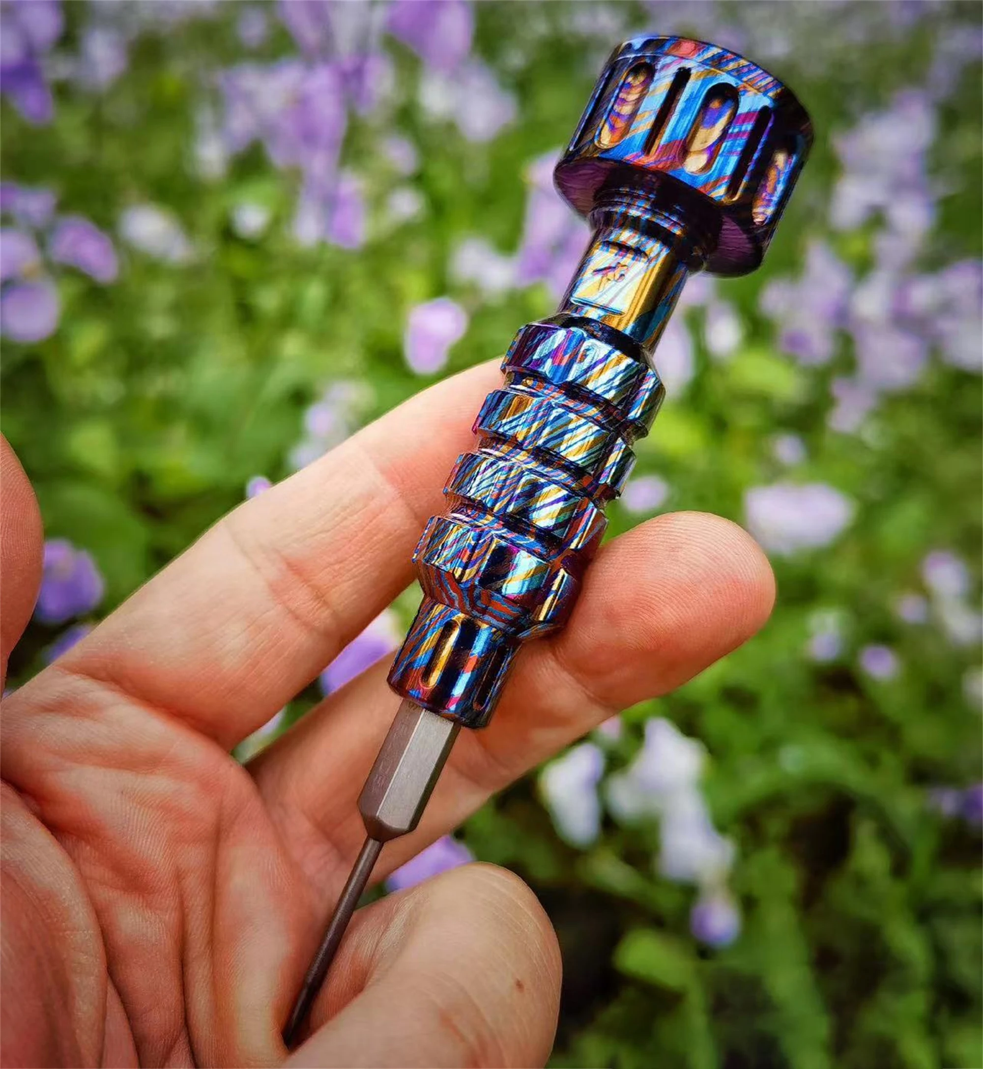 Timascus Zircon Screwdriver, Multifunctional Tool, Fingertip Gyroscope, Decompression Toy, Removable Batch, EDC