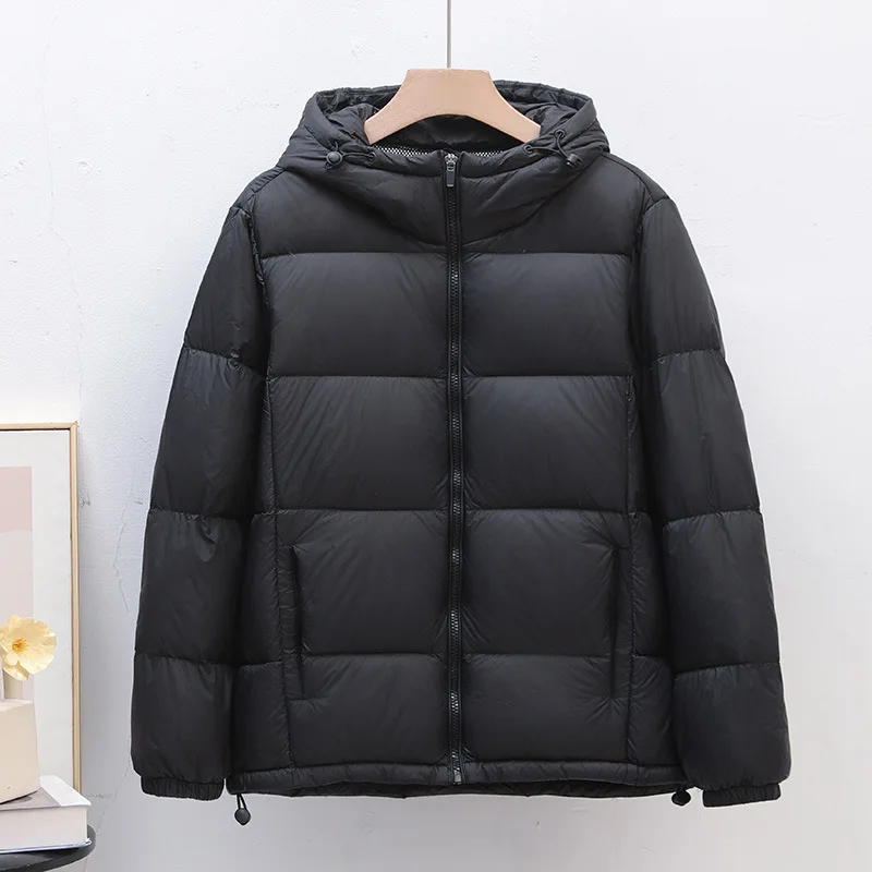 Women Winter Black Thick Coat Stylish Hooded Warm Parkas 90% White Duck Down Filled Light Weight