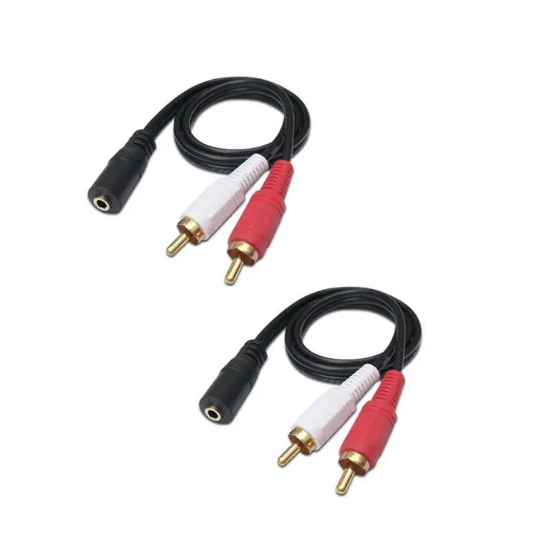 R53C 3.5mm to 2RCA Male Stereo Sound Y Cable, Gold Plateds Adapter for TV,Smartphones
