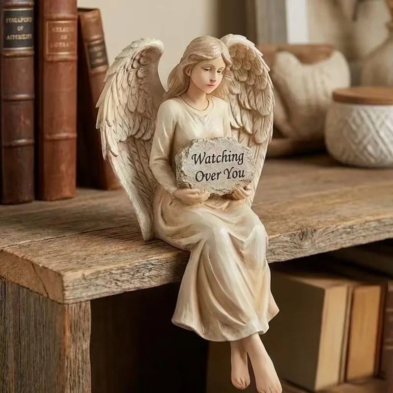 Cross-Border New Product Guardian Shelf Sitter Angel Sitting Posture Ornament Home Decoration Gift