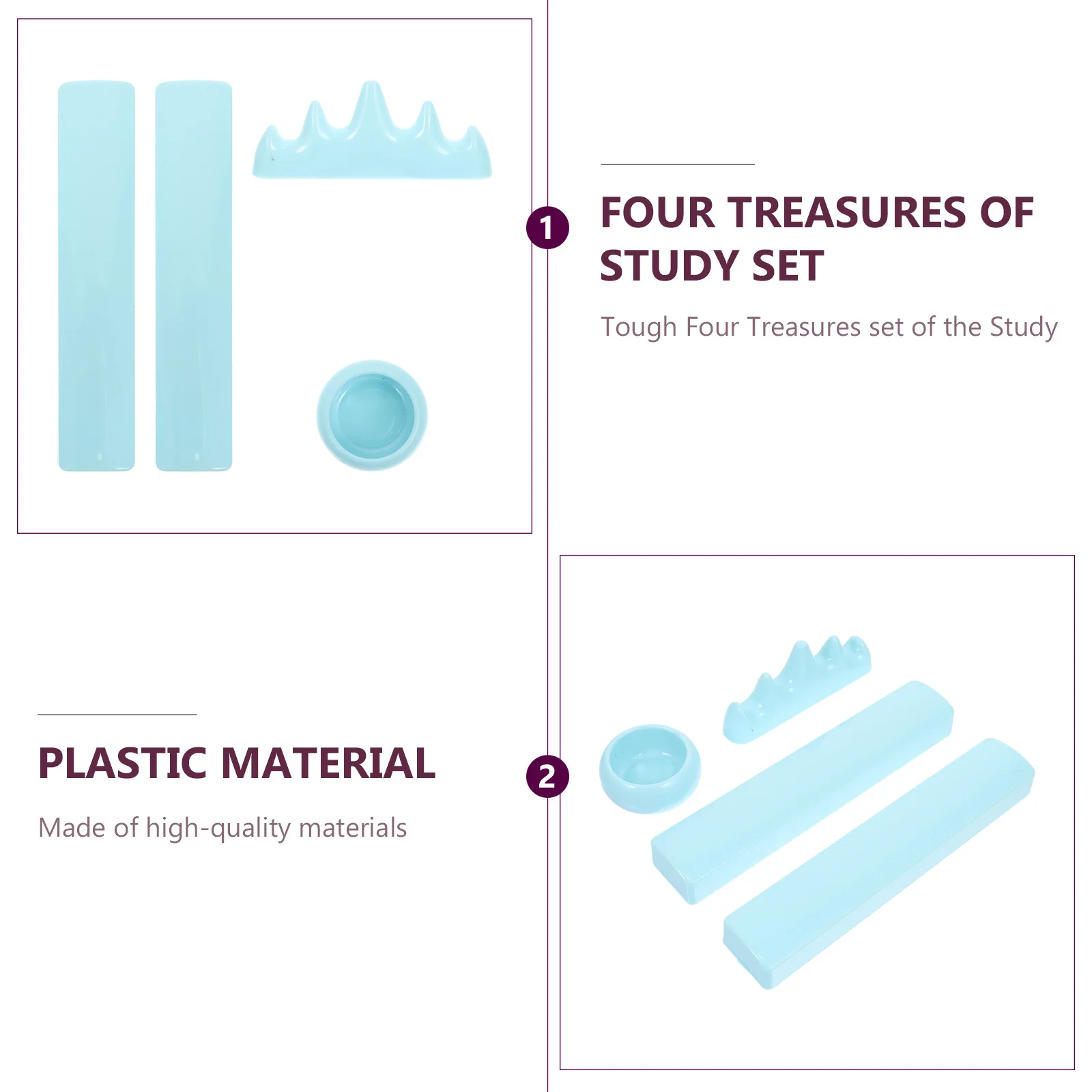 4 قطعة الخط البلاستيك ثقالة الورق مجموعة أرفف القلم الثقيلة الصلبة حامل سطح المكتب للدراسة مكتب الصينية أربعة الكنوز الفن