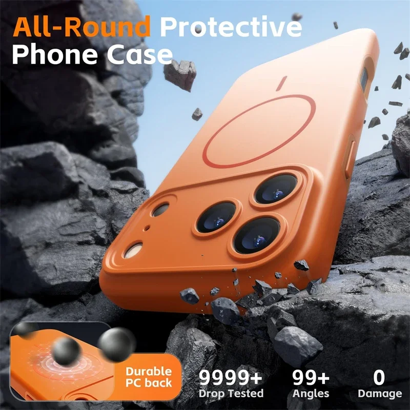 حافظة هاتف رسمية لهاتف آيفون 17 Air 15 14 11 12 13 16 Pro Max لهاتف Magsafe واقي شحن مغناطيسي من السيليكون السائل غطاء ناعم #5