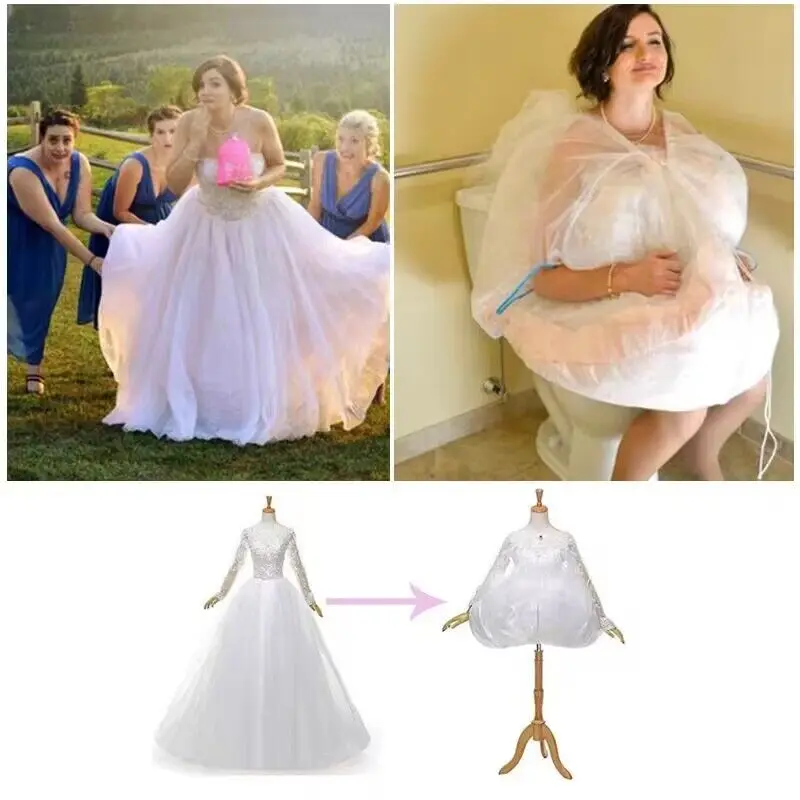 White New Bridal Wedding Dress Petticoat Underskirt Save You From Toilet Water Gather Skirt Slip Buddy 2018 EE982