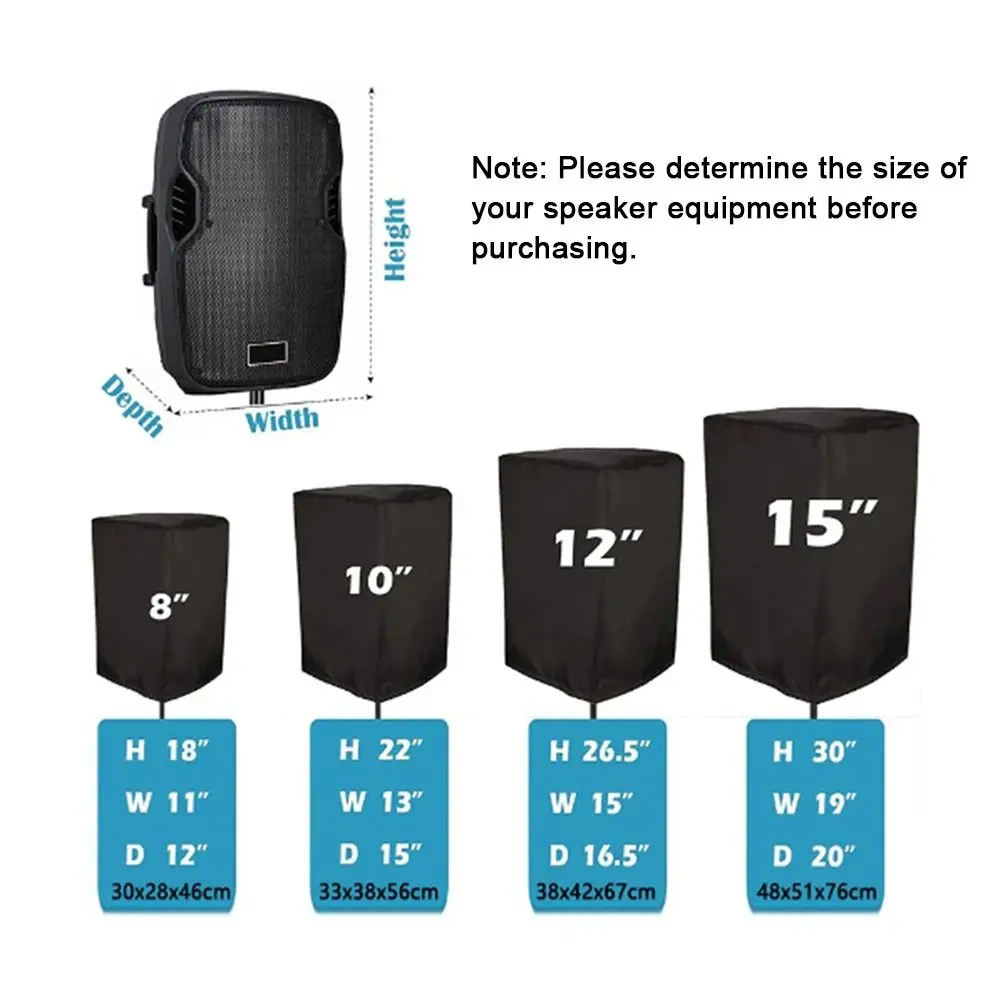 1Pcs Black Speaker Dust Protection Cover Polyester 210D Oxford Cloth UV-Protected Speaker Equipment Cloth Bag Waterproof