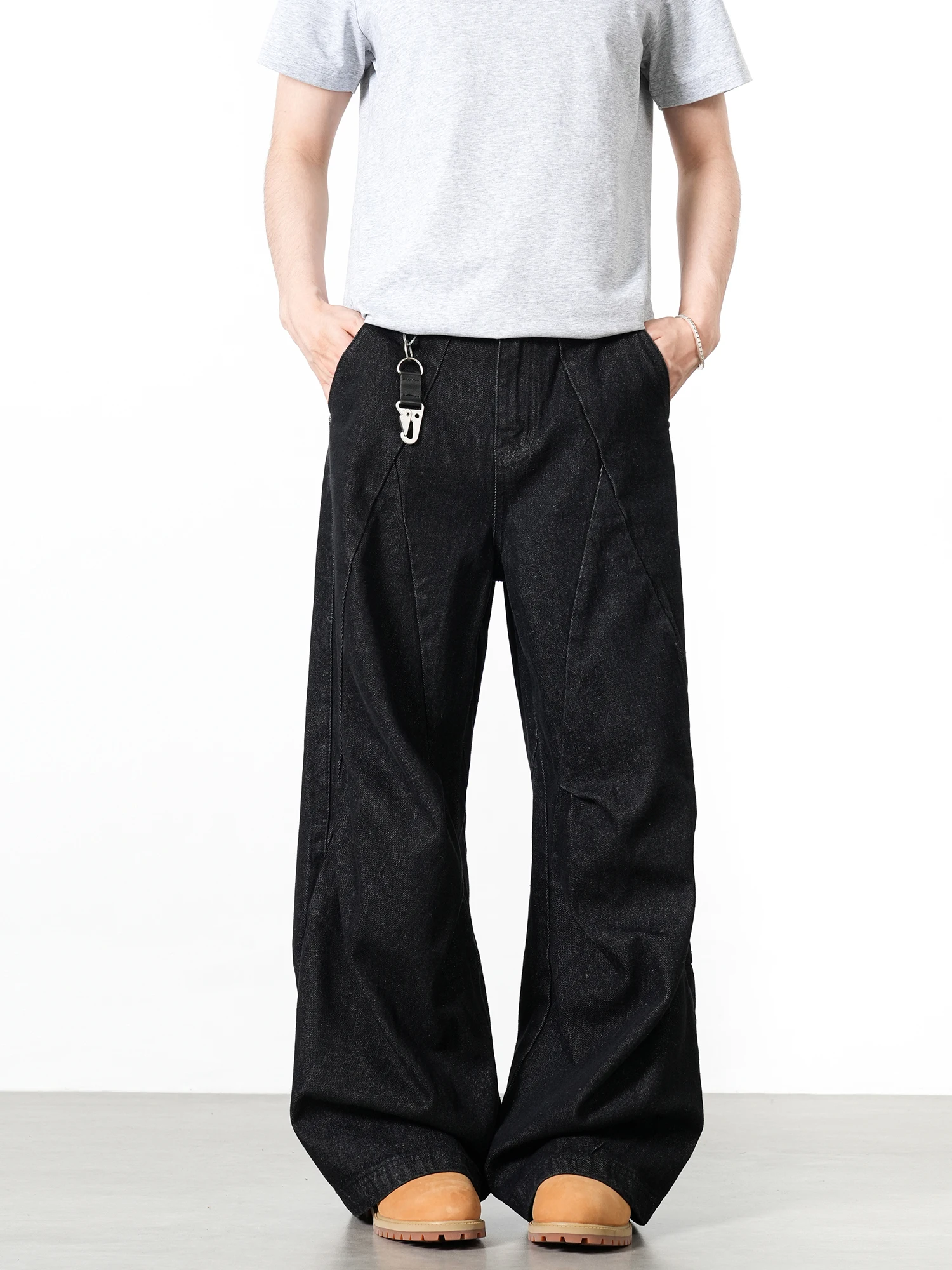 

Bla Свободные прямые джинсы Мужские женские ретро с талией Американский дизайн Sensation Повседневные свободные прямые брюки-трубы