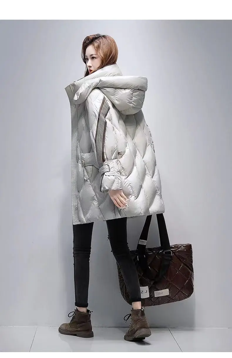 New Autumn Winter Warm Women's Down Cotton Coat Long Thick Padded Jacket Female Detachable Hooded Parker Cotton Clothes