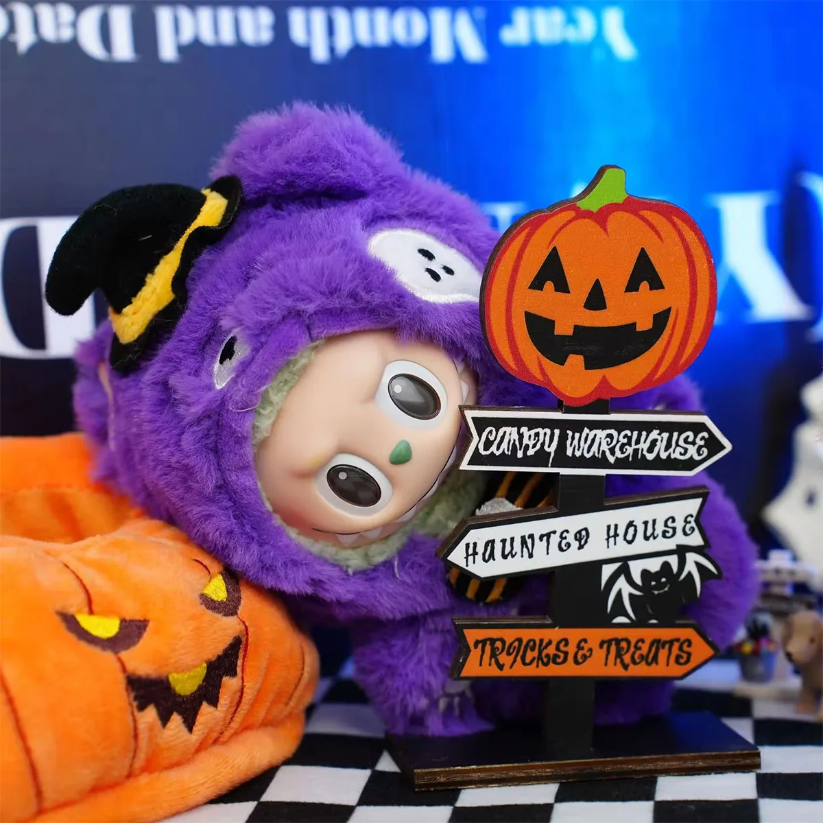 Cute Doll Plush Set for Labubu Doll Clothes Halloween Pumpkin Devil Bear Doll Costume Trendy Accessories Fashion Style