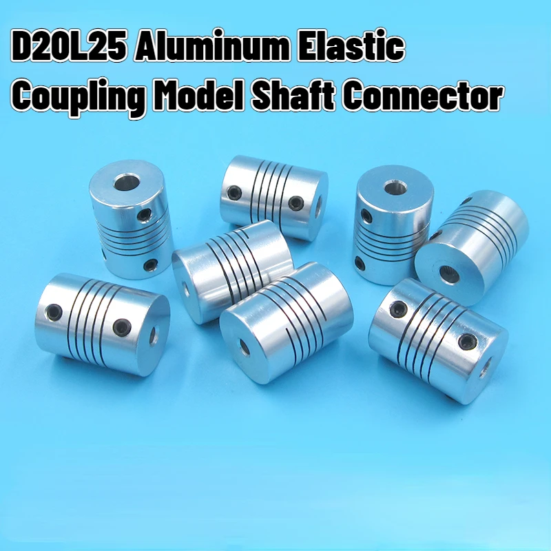 D20L25 Aluminium Elastic Coupling Coupler Model Shaft Connector 3mm/4mm/5mm/6mm/6.35mm/7mm/8mm/10mm for RC Model Car Boat