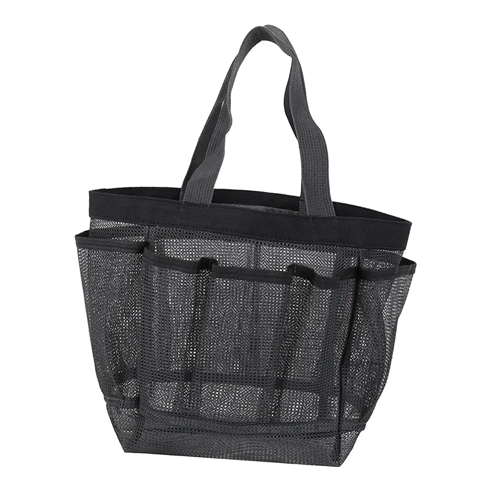 Immagine 5: Borsa da viaggio in rete per trucchi, organizer pieghevole per articoli da toeletta, cestino in nylon per doccia, campeggio, dormitorio universitario e accessori