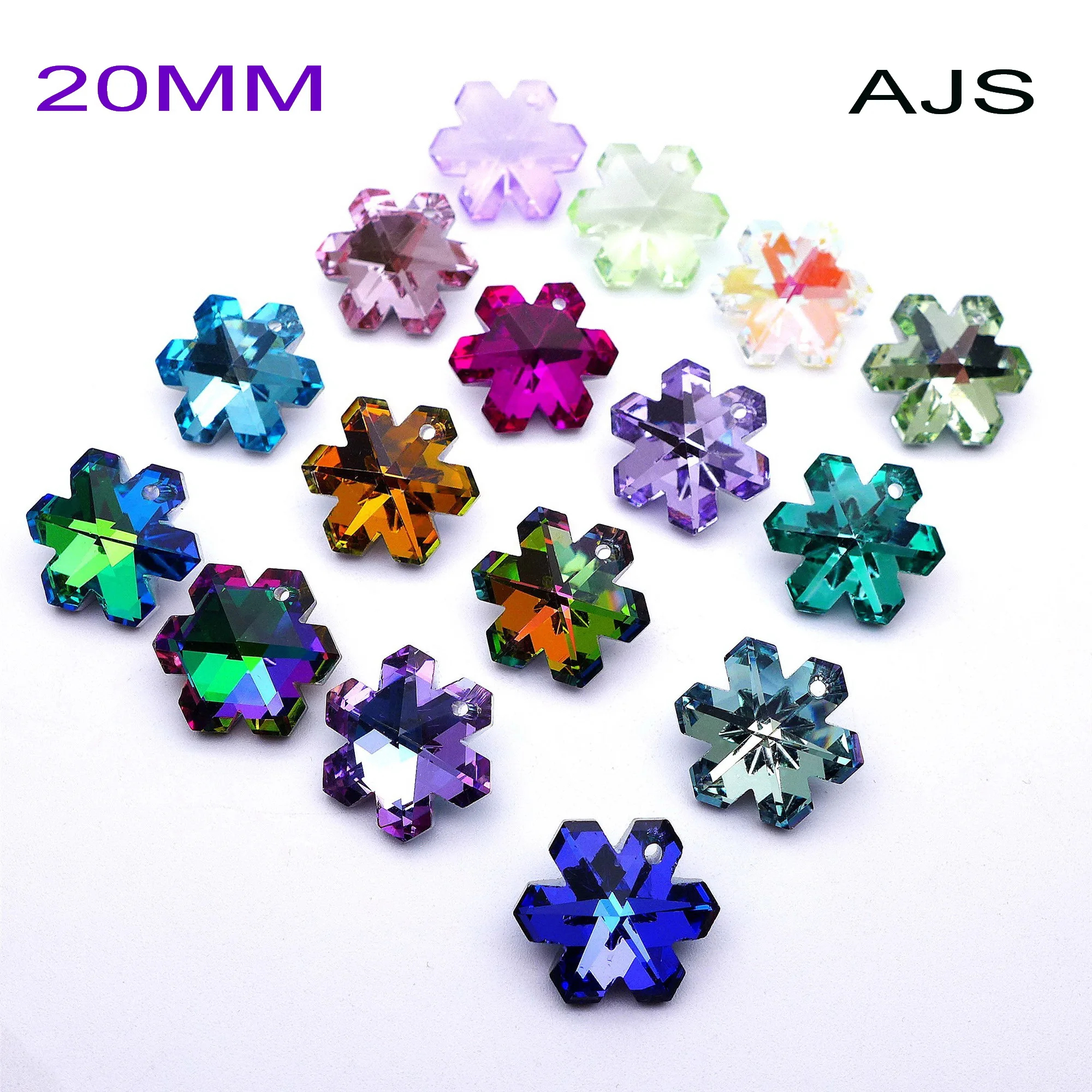 

36/54pcs 20MM 6704 Crystal Snowflake Shape Pendants Charm AB Mermaid Vitrail Jewelry Earrings Necklace Hanging DIY Free Shipping