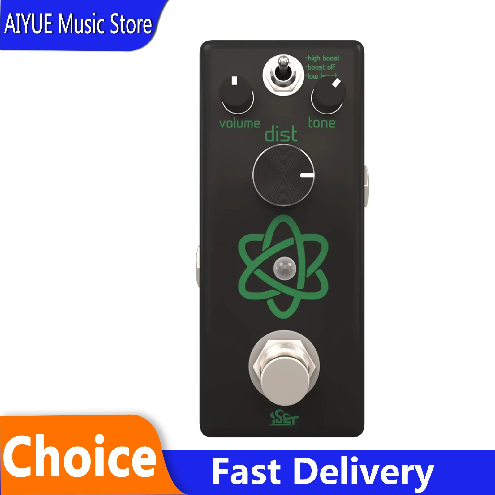 

Гитарная педаль эффектов ISET: Heavy Metal Distortion, Hight Boost/Boost Off/Low Boost, True Bypass, для гитарных инструментов