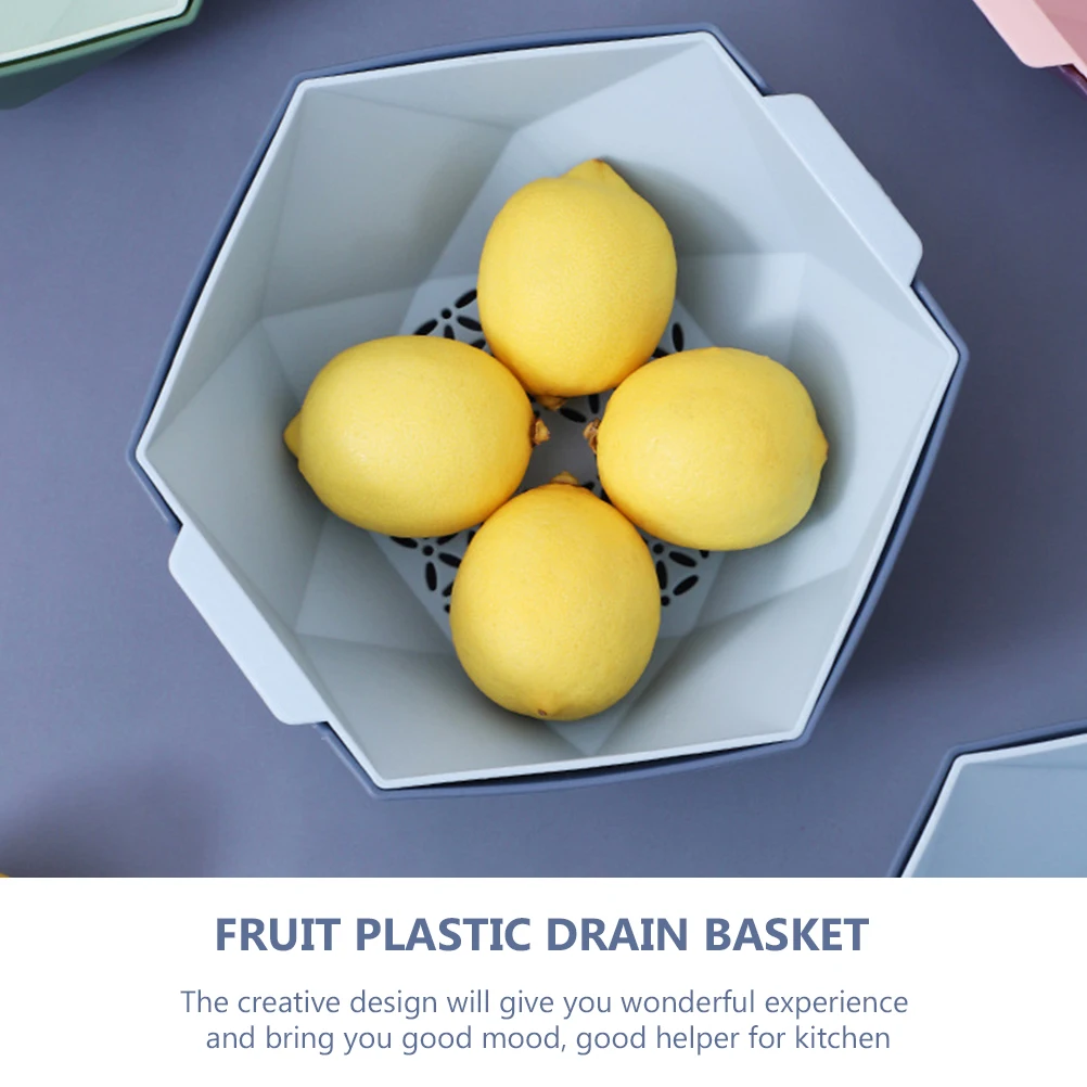 

Hexagonal Double-Layer Drain Basket Detachable Vegetable Fruit Washing Storage Organizer Kitchen Sink Tool For Home