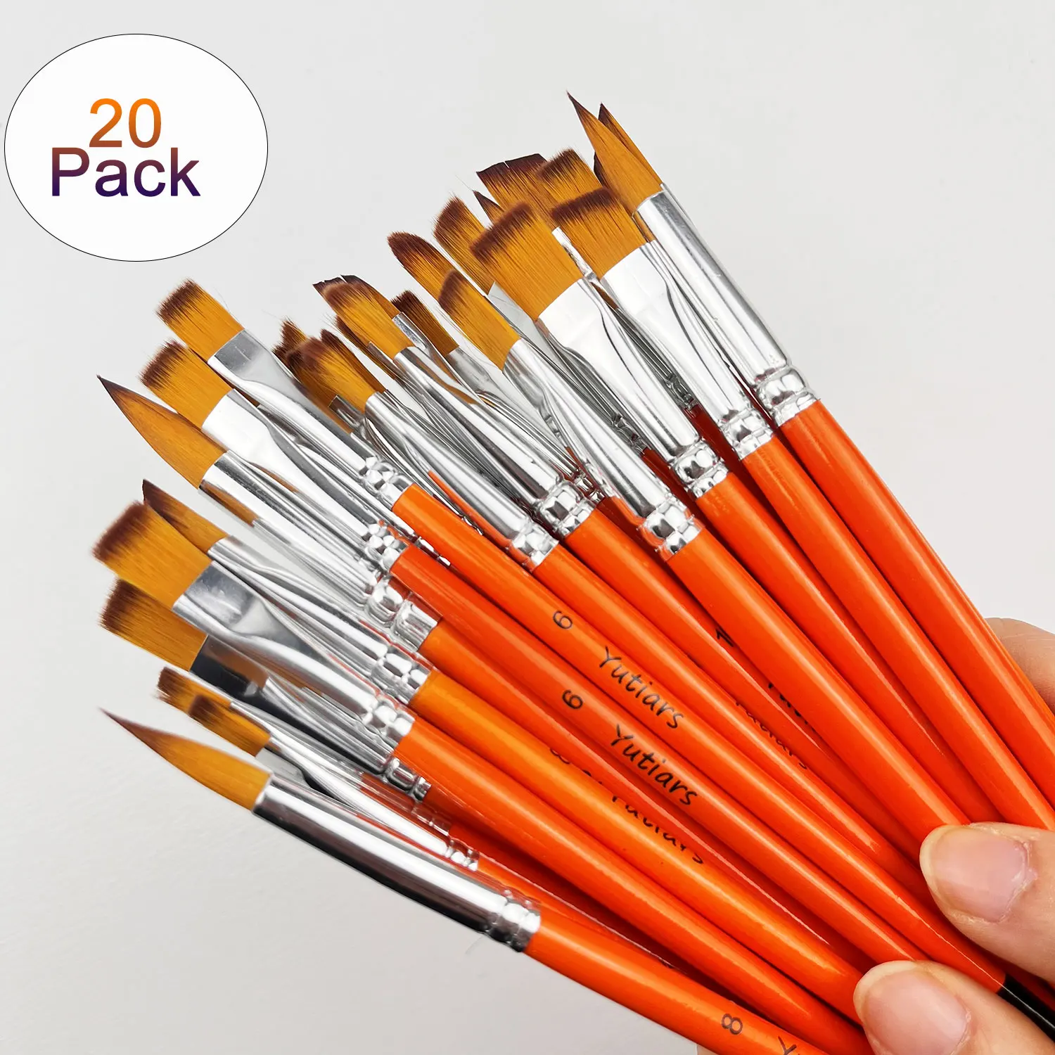 

Профессиональный набор кистей для рисования лица, 20 шт., с нейлоновой щетиной, деревянной ручкой, универсальный для акварели и тиснения, широкий