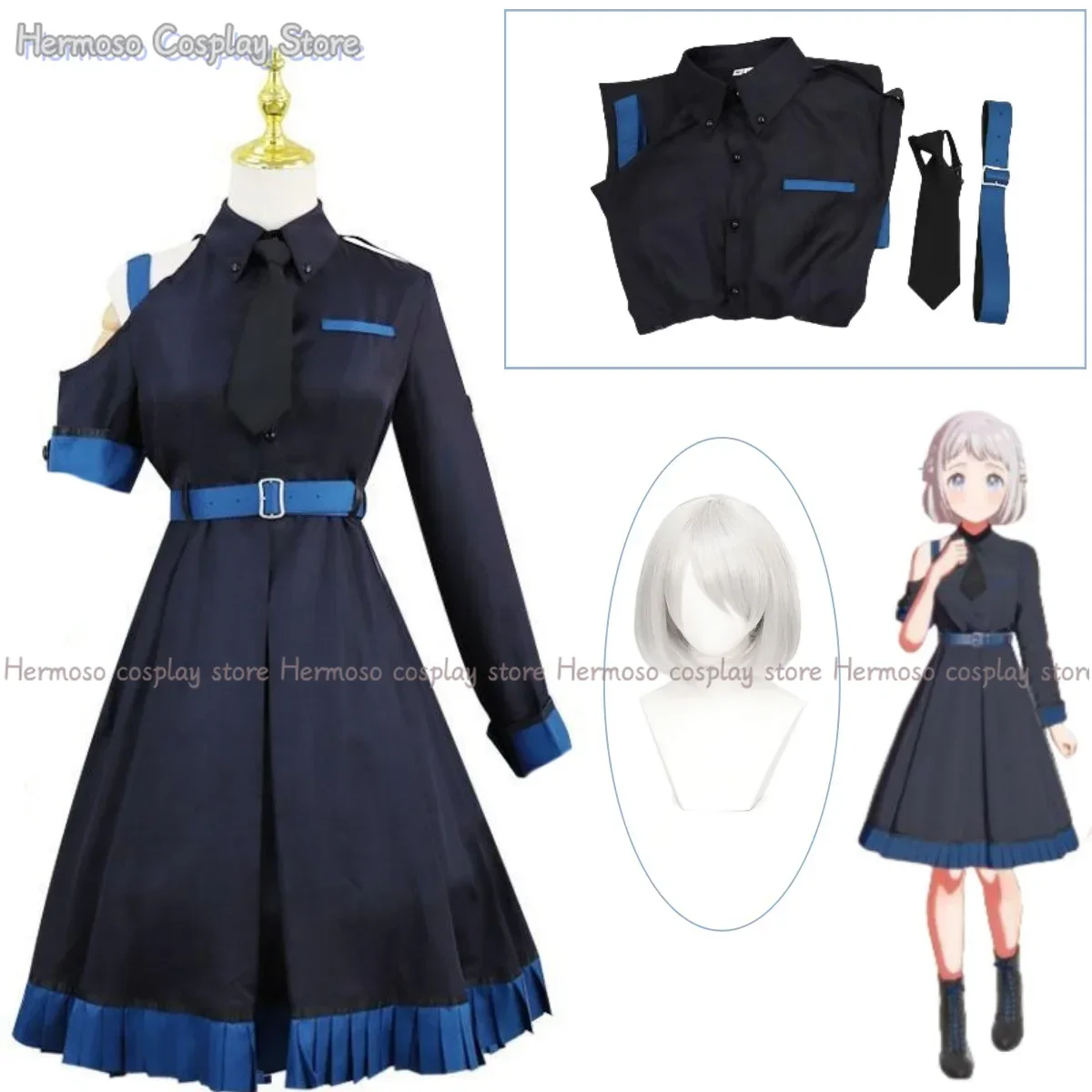 

Katsuragi Lilja Косплей Платья Gakuen IDOLM @ STER косплей костюм парик Хэллоуин школьный Idol Lilja Katsuragi костюмы для сценического мероприятия
