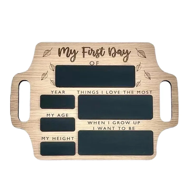 A23G First Day of School Sign - Reusable Memory Photo Board with Handles Back to School Starting School Nursery Preschool