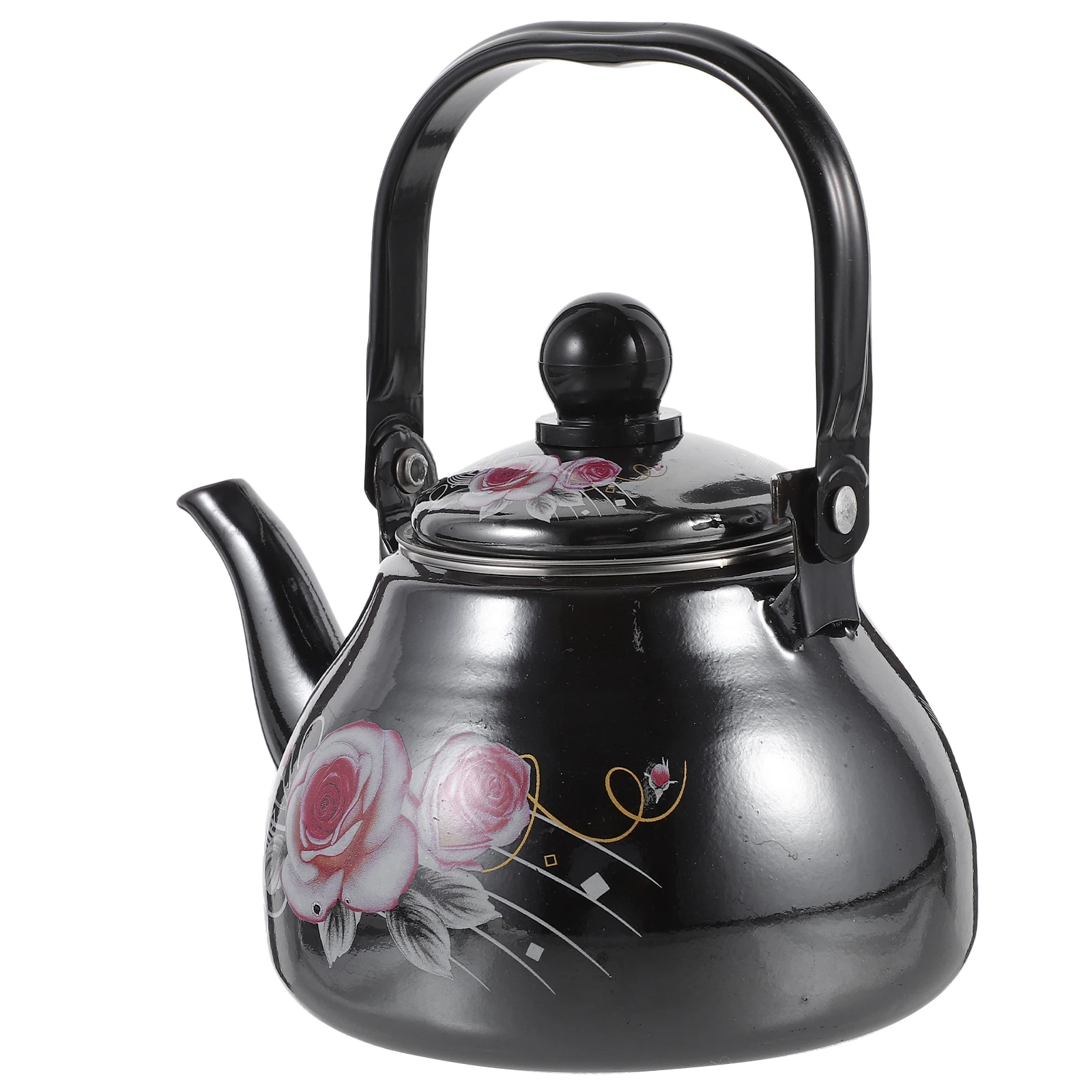 

Vintage Enamel Pot Thickened Heat Resistant Water Boiling Kettle For Stovetop Gas Induction Coffee Pot Kitchen Tea Servicing