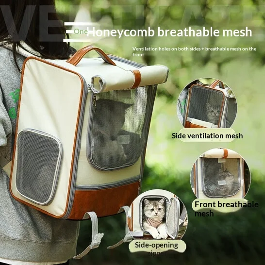 Transportín mochila transpirable para gatos Ragdoll y perros - imagen 5