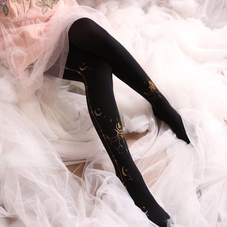 

Lolita Pantyhose Tight Young Girl Sock Vintage Winter Velvet Bronzing 150G