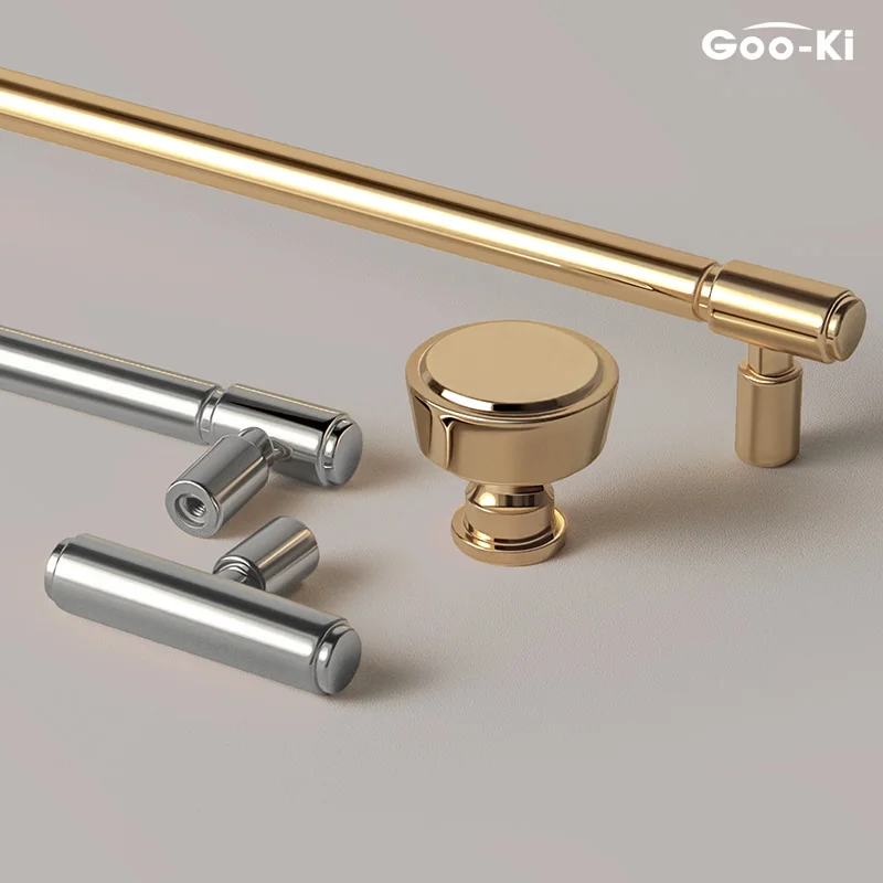 Goo-Ki Moderntitanium Zilveren Trekkast Knoppen Gouden Keukendeur Handgrepen Lade Kast Deurklink Voor Meubelen Hardware