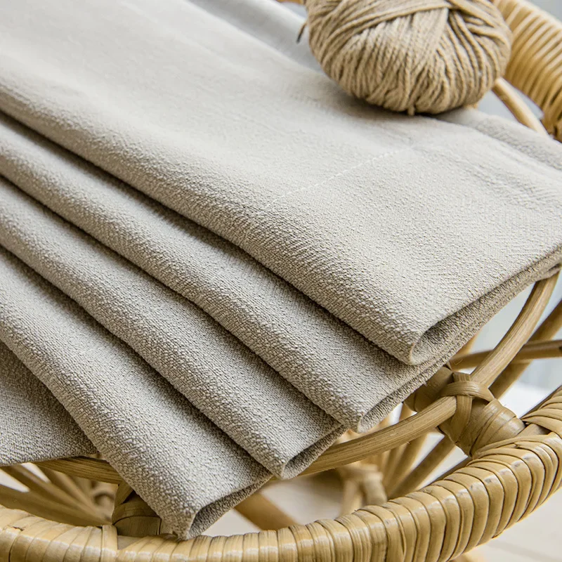(90)VIP Custom Cotton and Linen Thickened Curtains Blackout Simple Fabric Bedroom Classroom Curtains