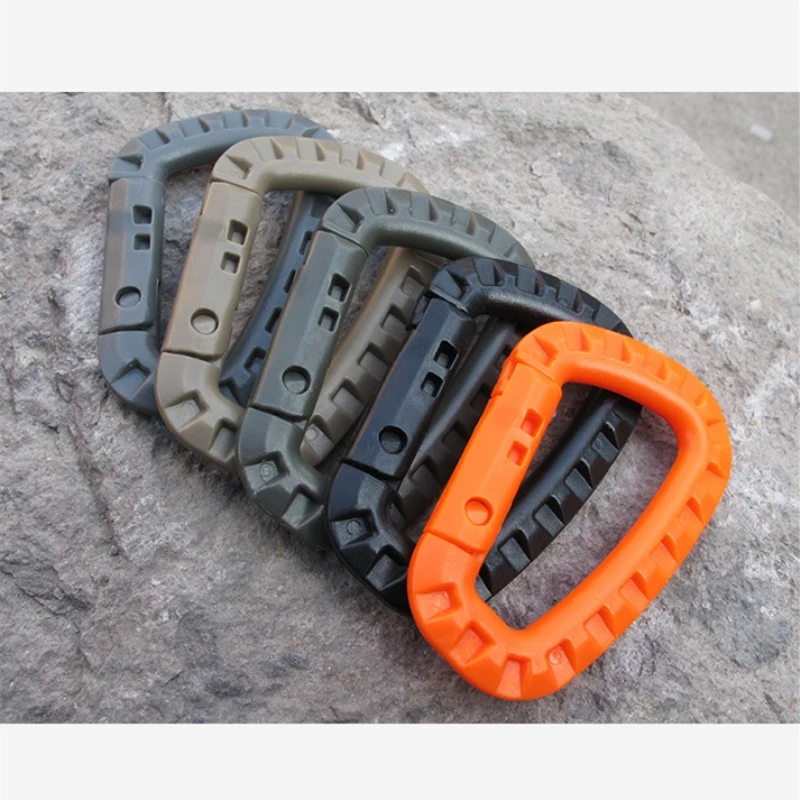 Outdoor Medium Load Weight Plastic Steel Link Button Nylon Button Tactical D Clasp Mountaineering Military Camping Accessories