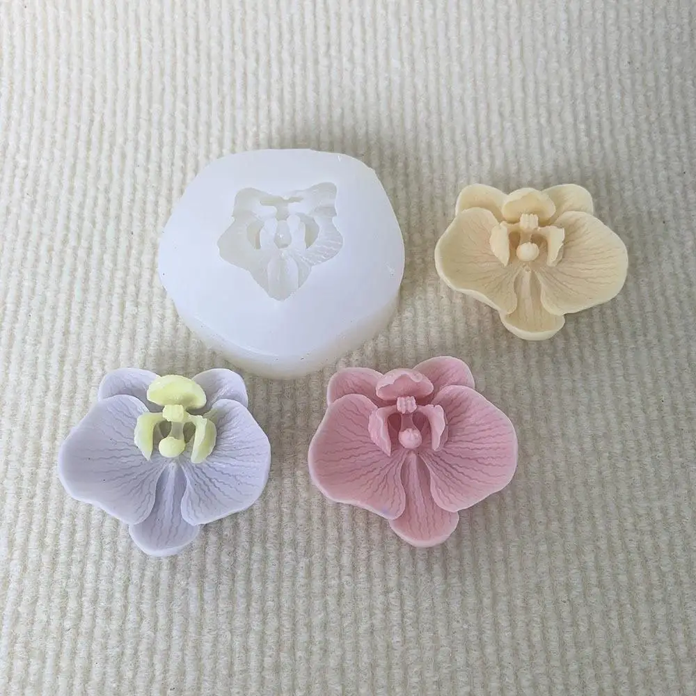 2pcs Creative Simple Orchid Shape DIY Silicone Aromatherapy Candle Clay Mold Decorating Tools