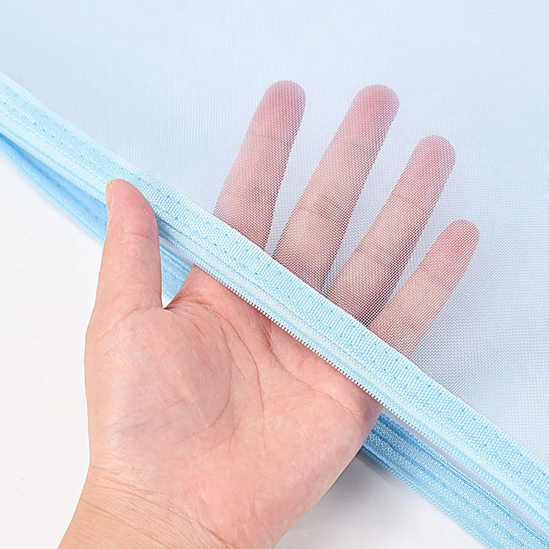 6er-Set A4 Mesh-Nylon-Reißverschlusstaschen – Federmäppchen, Aufbewahrung, Weiß