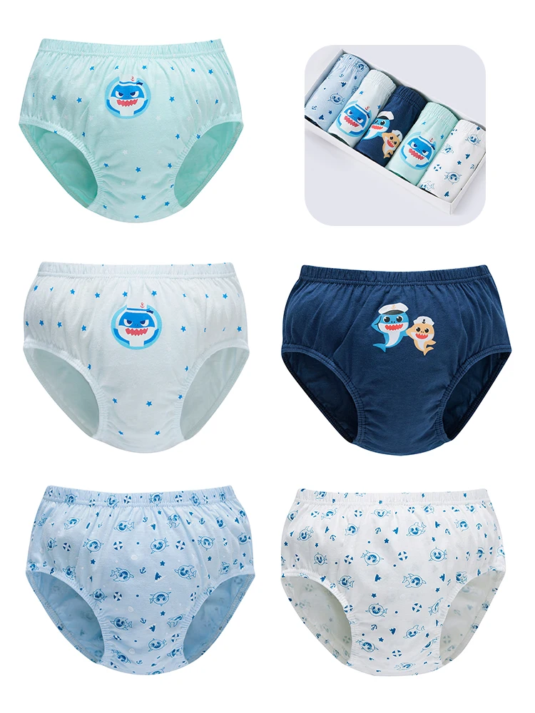 LJMOFA 5 Piece Kids Boys Underwear Cartoon Children Shorts Panties For Teenagers Comfortable Cartoon Fox Boxer Underpants B183