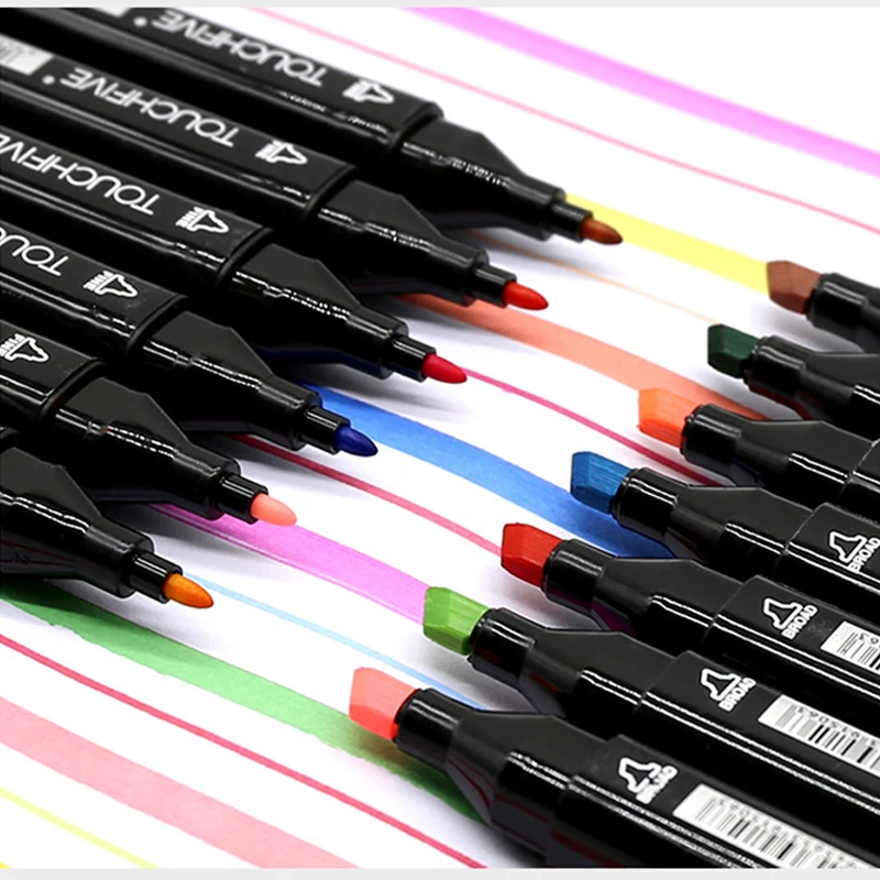 30/40/60/80 Colors black/white rod Dual Headed Art Markers Set Alcohol Based Markers Drawing Pen Manga Sketch Marker Design Pens