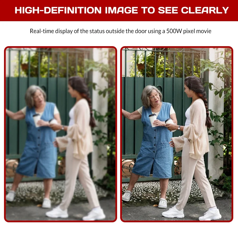 Videocitofono con schermo IPS intelligente da 4,3 pollici Visione notturna Telecamera di sorveglianza audio bidirezionale Fotocamera digitale con campanello wireless 2.4G
