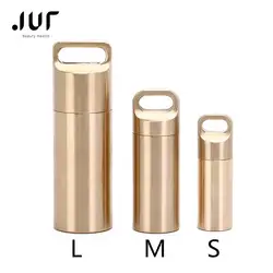 3Sizes Aluminium alloy Pill Cases Multifunctional Brass Seal Cabin Waterproof Medicine Pill Drug Cigarette Cases