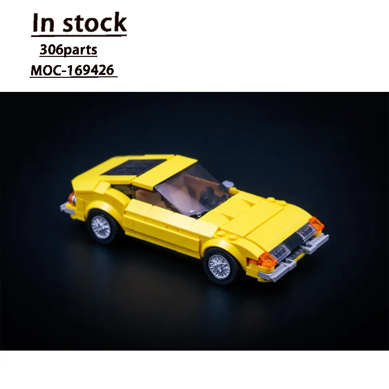 

MOC-171740 Новая классическая культовая спортивная желтая модель суперкара из строительных блоков, 376 деталей, креативная игрушка на день рождения для мальчиков и детей