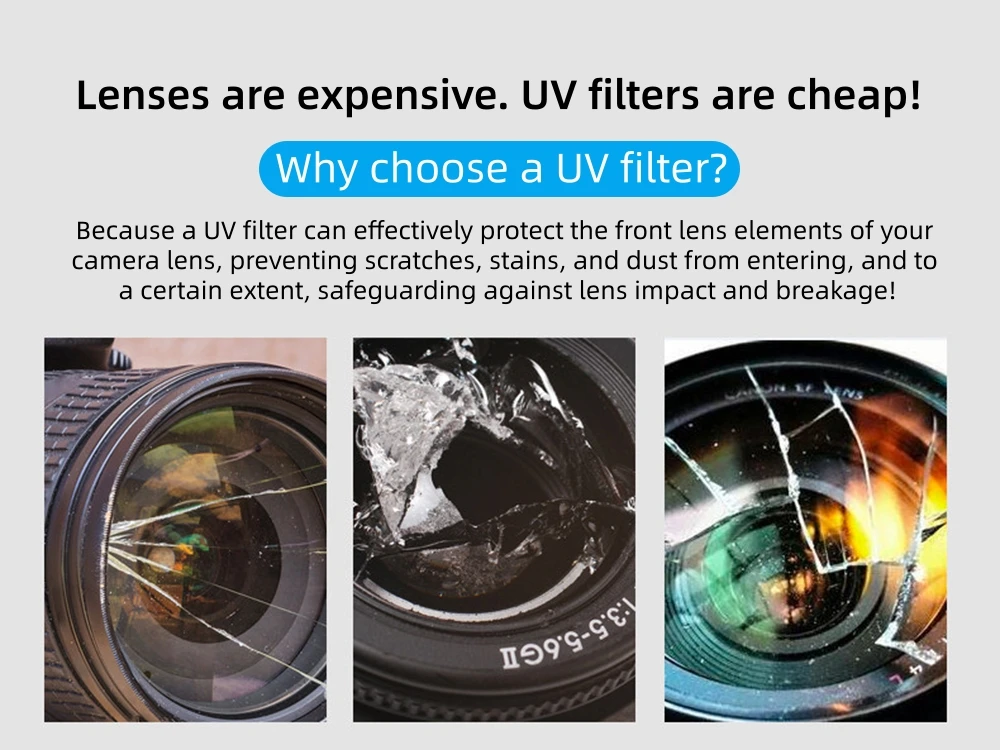 UV-Schutzfilter Ultra Slim HD 40,5mm 43mm 46mm 49mm 52mm 55mm 58mm 62mm 67mm 72mm 77mm 82mm für Canon Nikon SLR-Kameraobjektive – Detail 1