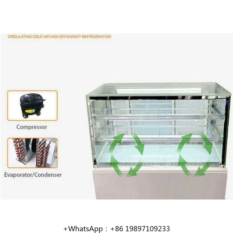 Commercial Frost-free Refrigerator Bakery Food Fruit Cake Freezer Air-cooled Fresh-keeping Counter Display Cabinet