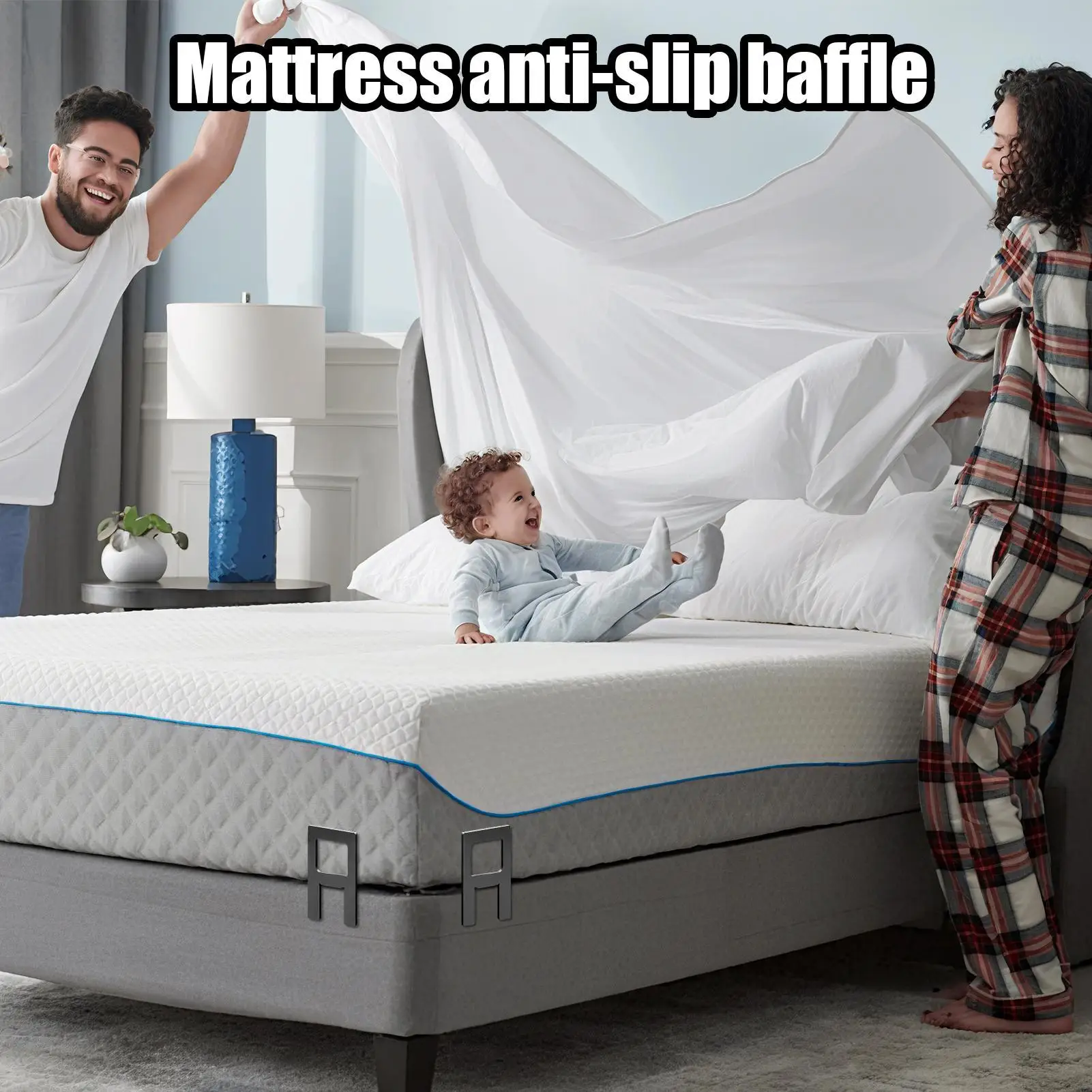 جوانات مرتبة غير قابلة للانزلاق سدادة منزلق للإطار المعدني 4 قطع جوانات قابلة للتعديل لوازم حماية الأثاث لـ #2