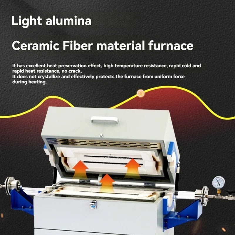 فرن الغلاف الجوي الأنبوبي فرن دثر فراغ مقاومة درجات الحرارة العالية فرن التبريد وإزالة الشحوم