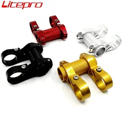 Litepro Folding Bike 25.4mm Double Stem Folding Bicycle Adjustable Aluminum Alloy Stem Black Red Gold Silver Bicycle Stems