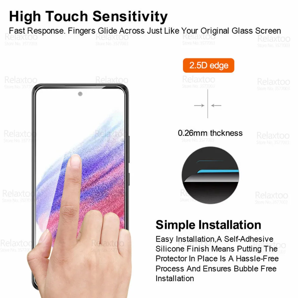 4 Stücke Schutzglas Für Samsung Galaxy A53 5G Displayschutzfolie Samsung A 53 53A 2022 A536B 6,5 "Gehärtetes Glas Sicherheit Telefon Film