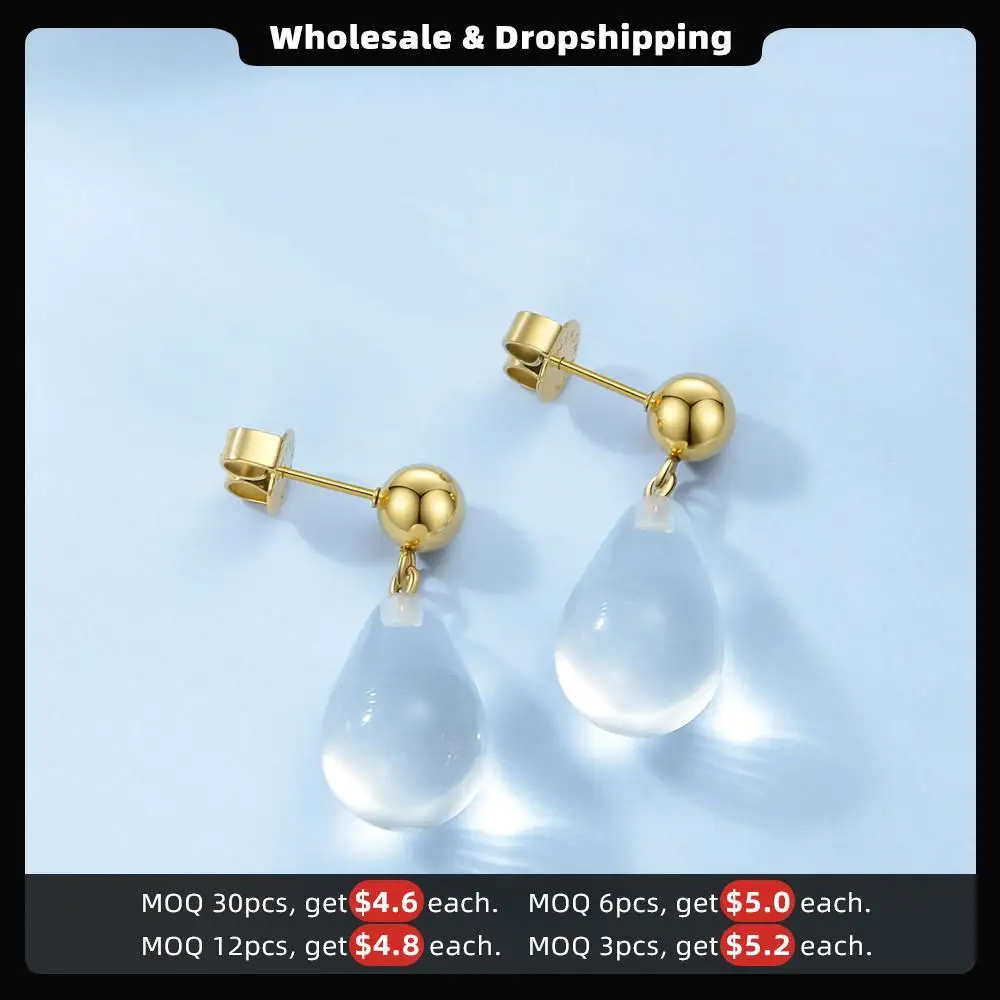 ENFASHION Water Droplets Shape Crystal Drop Earrings For Women Cute Geometric Dangle Earings Fashion Jewelry Kolczyki EC191064