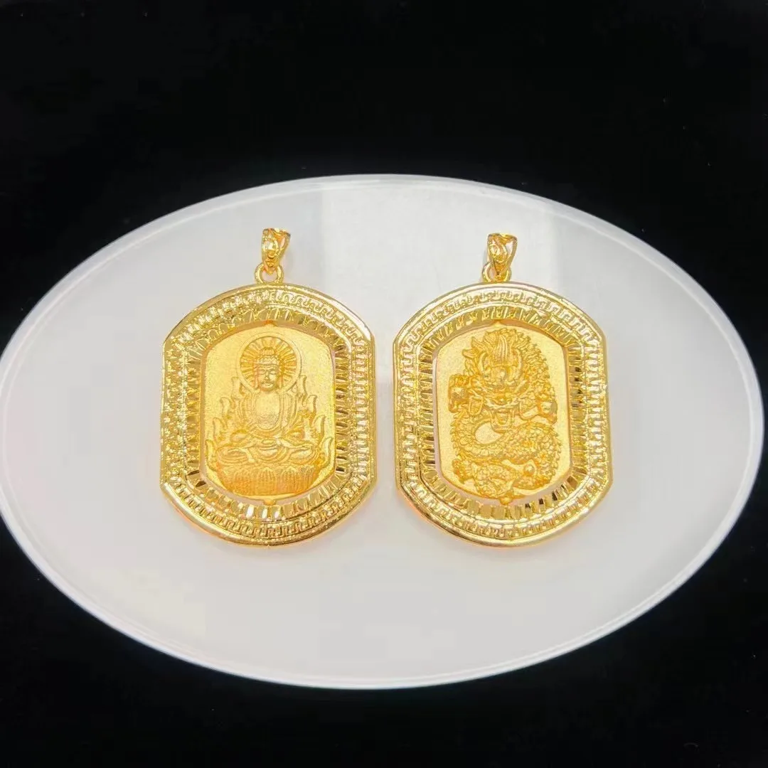 

Jin Yicheng jewelry 24K real gold jewelry rotating dragon Buddha men and women 9999 pendant necklace fashion accessories pendant