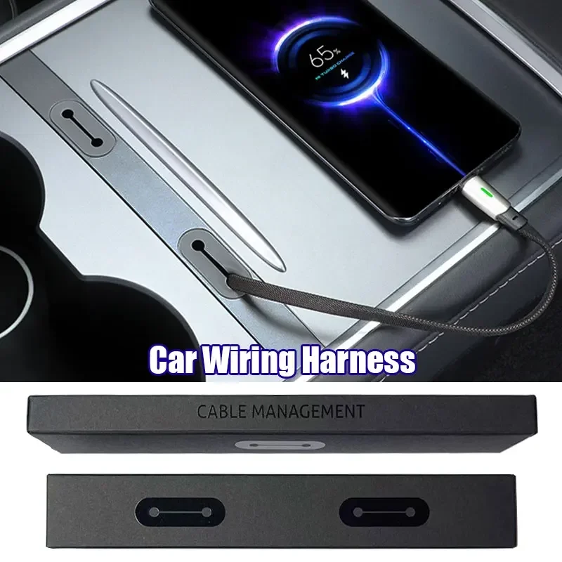 For Tesla Model 3 Y Central Control Hub Mobile Phone Charging Cable Hub Threading Box Car Data Cable Apple TypeC Accessories