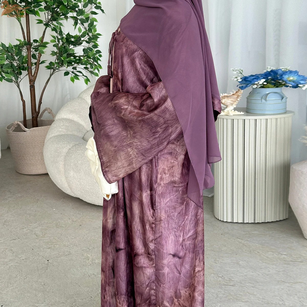 Ramadan eid novo abaya 2026 cetim laço até mármore impresso abaya feminino vestido muçulmano roupas islâmicas feminino modesto aberto abaya