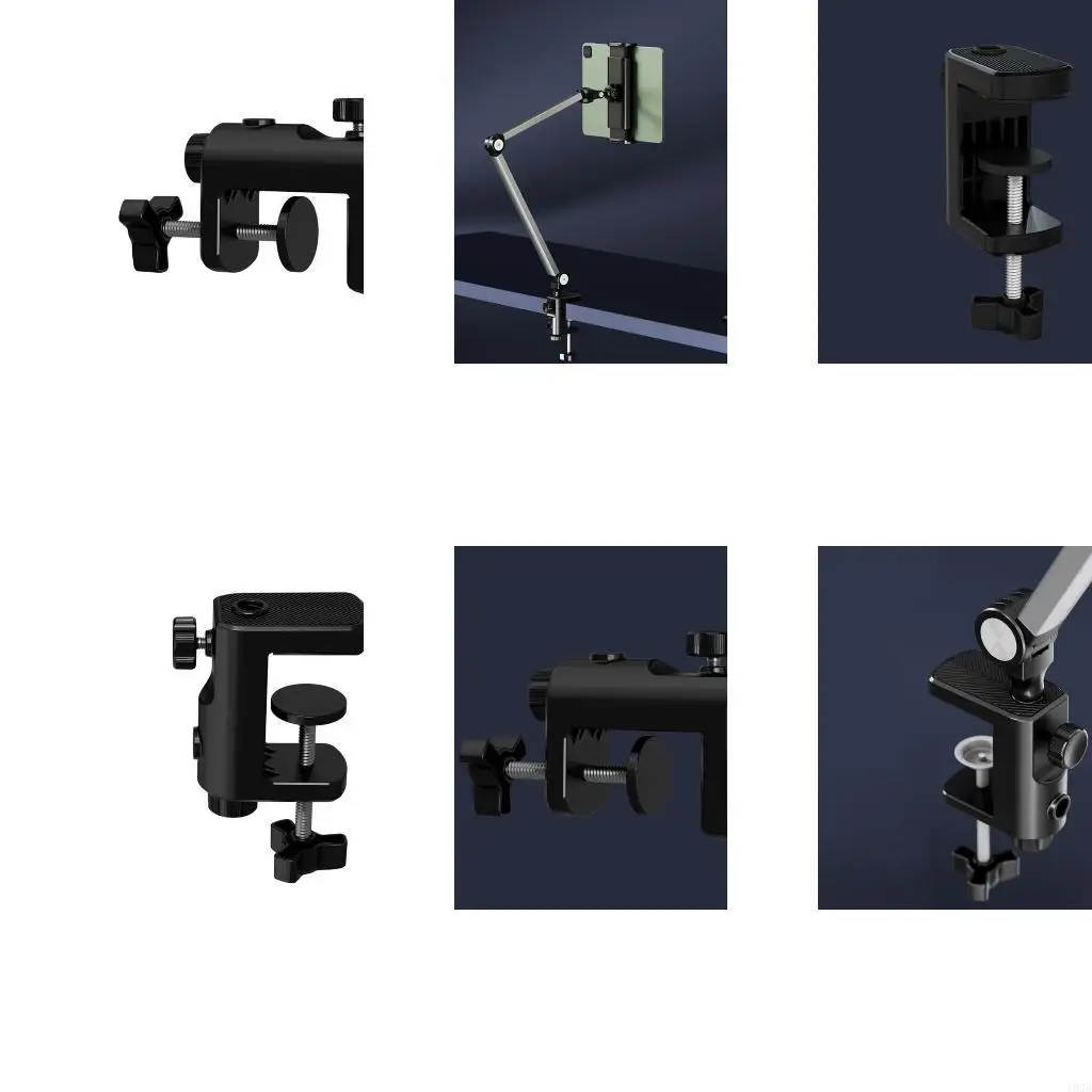 193A Aluminum Lamp Bracket Clamp Fixed Metal Clip Fitting Camera Holder for Broadcast Microphone Desk Lamp Accessories