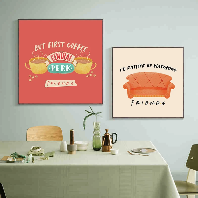 Classic TV Show Friends Central Perk Coffee Sofa Poster Canvas Painting Nordic Wall Art For Cafe Living Home Room Decor Cuadros