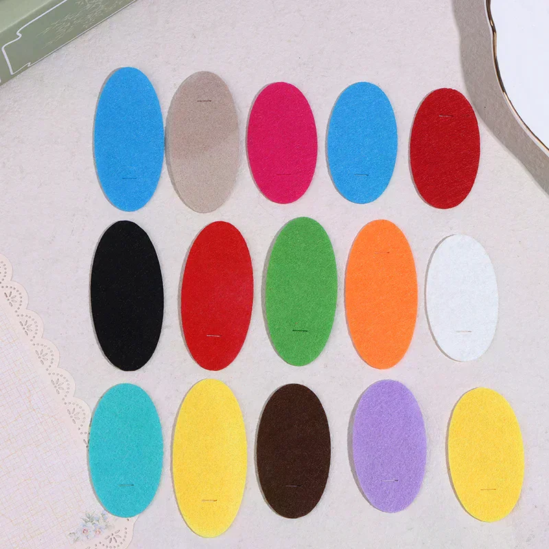 100Pcs Oval Felt Fabric Patches Non-woven Sewing Base Pads For DIY Plush Hairpin BB Hair Clips Making Accessories