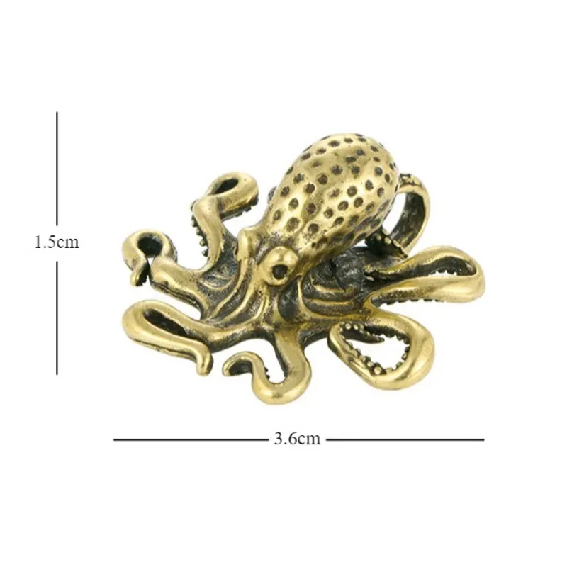 Mini Antike Kupfer-Oktopus-Figur, Messing-Tierstatue, Kreatives Teehaustier, Schreibtischdekoration, Kunsthandwerk-Ornament – Detail 1