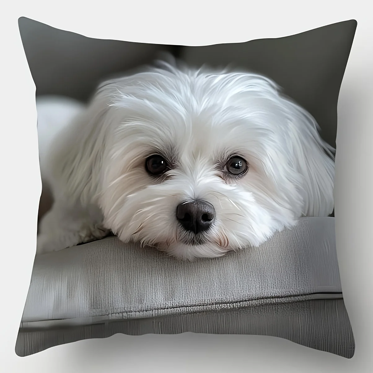 Pillow covers decorative Pillow cover luxury 2d flat cute maltese dog print throw cushion cases home decor sofa bedroom